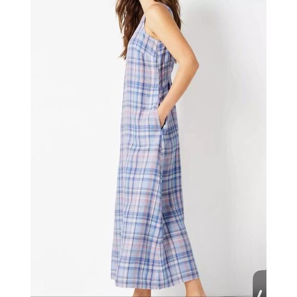 J. Jill Love Linen Rain Drop Multi Sleeveless A Line Shift Maxi Dress Medium - Picture 2 of 10